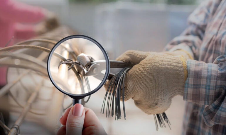 What is the purpose of using binding wires during construction?